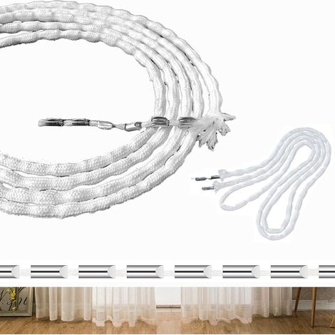 Rideaux élégants et résistants, dotés d'une ligne de contrepoids invisible spéciale pour les bords roulés, d'une bande anti-balancement et anti-claquement, et d'une corde de guidage de 5 mètres.