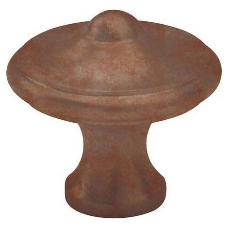Bouton lyonnais fer rouillé - Diamètre : 30 mm - Hauteur : 30 mm - Décor : Rouillé ciré - DUBOIS (1/2)