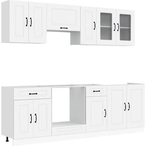 Maison Exclusive - Ensemble d'armoires cuisine 8pcs Kalmar blanc bois d'ingénierie (1/5)