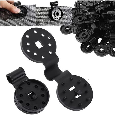 50 pinces en plastique pour toile d'ombrage, pinces pour filet et bâche, pinces de verrouillage robustes pour toile d'ombrage, accessoires pour toiles d'ombrage agricoles anti-oiseaux et protection so (1/5)