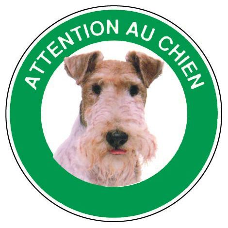 Panneau Attention au chien Fox - Rigide Ø180mm - 4040479