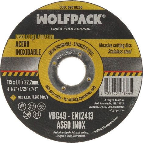 Disco Corte Abrasivo Inoxidable 115x1,0x22,2 mm. (1/4)