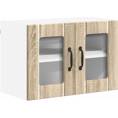 Maison Exclusive - Mobile in vetro da parete LUCCA Rovere Sonoma 60 x 31 x 40 cm (1/5)