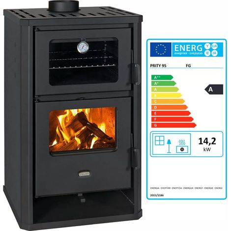 Stufa a Legna con Forno Prity FG D 14.2 kW – Camino in Acciaio (1/5)