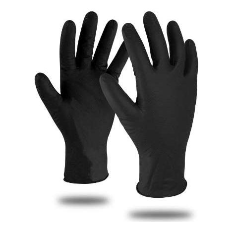 Kapriol Guanti da Lavoro D6000 Nitrile Nero Monouso TG L - 100 pezzi
