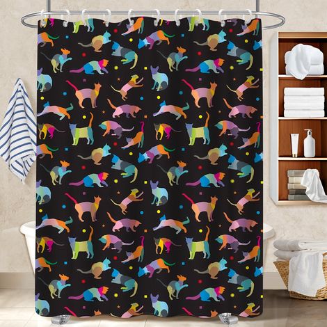 Rideau de douche 180x180 antifongique bâche polyester douche pour appartement (1/5)