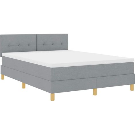 Maison Exclusive - LED Boxspringbett mit Kopfteil Hellgrau 140 x