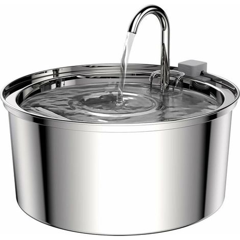 Fuente de agua para gatos de 3,2 L – Acero inoxidable – Bomba ultrasilenciosa – Filtro de carbón activado incluido (1/5)