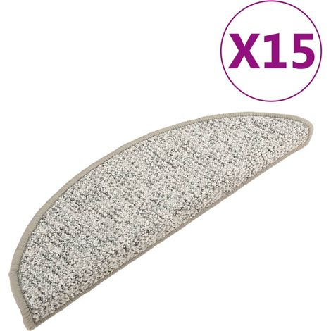 Maison Exclusive - Treppenmatten 15 Stk. Hellgrau 56x17x3 cm