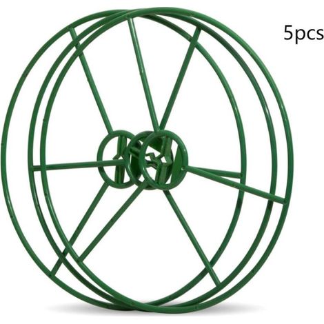 Lot de 5 supports pour plantes - Vert - Diamètre : 30 cm, cadre de support pour jardin