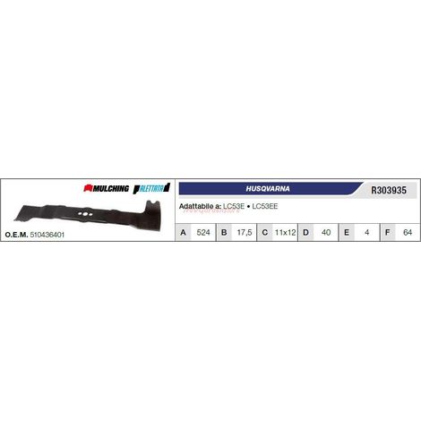 Lama HUSQVARNA trattorino tagliaerba rasaerba tosaerba LC53E LC53EE R303935