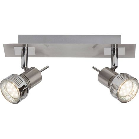 BRILLIANT Lampe Kassandra LED Spotbalken 2flg eisen/chrom 2x LED-PAR51, GU10, 3W LED-Reflektorlampen inklusive, (250lm, 3000K) Köpfe schwenkbar (1/2)