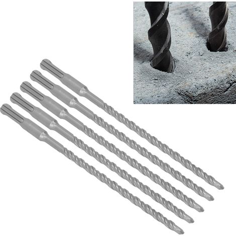 Set mit 5 Schlagbohrern, 210 mm lang, Hartmetallspitzen für rotierende Schlagbohrer für Ziegel, Stein und Beton, 7 mm. (1/5)