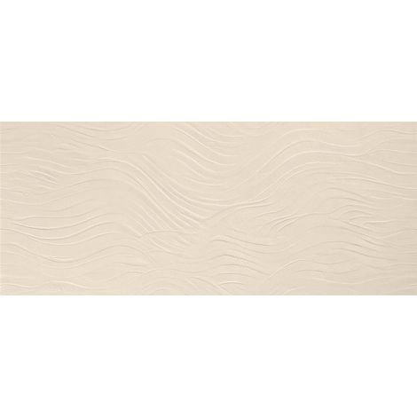 Carrelage effet Béton 3D Blanc Minéral Onda 120x50x0,85 cm Mat Benzaro - Mur intérieur (vendu par carton de 1,8 m²) - RO'MA CARRELAGE