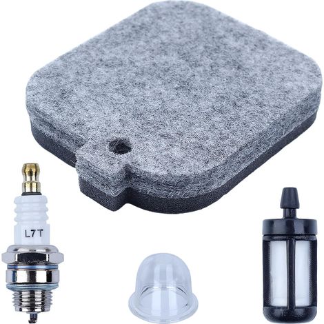 LinDuxe BG55 Luftfilter-Tune-Up-Kit für Stihl BG45 BG46 BG55 BG65 BG85 SH55 SH85 BR45C Laubbläser, Luftfilter + Kraftstofffilter + Zündkerze + Primer-Birne, Gebläseteile Nr. 4229 120 1800 4229 124 150
