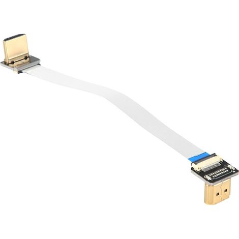 Câble adaptateur HDMI à angle droit 90°, 15 cm, connexion haute définition pour TV, écran et console, gain de place (1/5)
