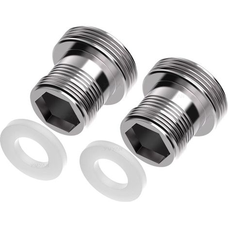 Adattatore per rubinetto da M18 a M22 - 2 pezzi, adattatore a doppia filettatura per filettature maschio M18 e M22 per filtri acqua aeratori da cucina (M18-M22)