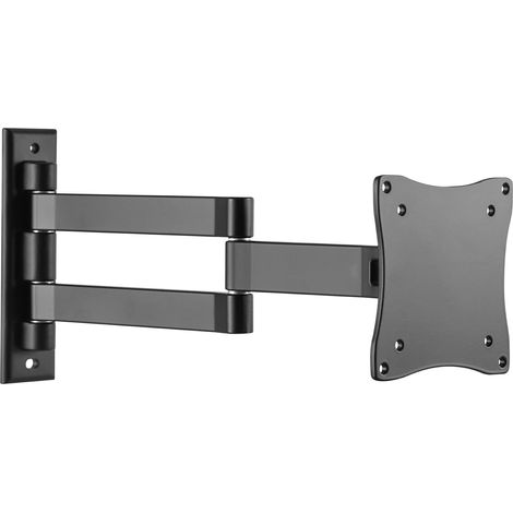 Support Mural Robuste à Bras oscillant pour TV 33 cm, 48,3 cm, 55,9 cm, 58,4 cm, 24 Pouces, 28 Pouces, Inclinaison 70°, VESA Max 100 x 100, Noir (1/5)