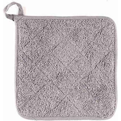 Lot de 5 dessous de pot maniques de cuisine en coton terry résistants à la chaleur, accessoires pour cuisine et pâtisserie quotidien gris (1/5)