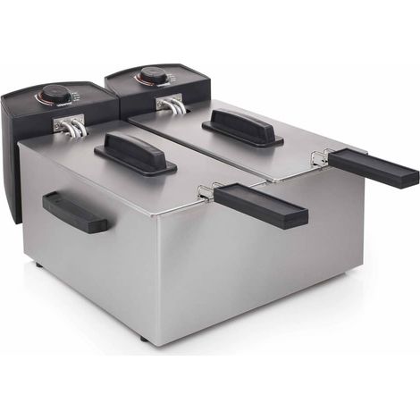 Princess 183123 Double friteuse zone froide 2x 1800 W noir (1/5)