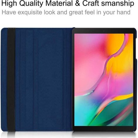 Coque Protection Tablette - Galaxy Tab S6 Lite - Support Pivotant 360° - Cuir PU - Bleu - 1 Pièce (1/4)