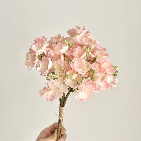 Bouquet artificiel de fleurs de jasmin – 4 branches, roses pâles, idéal pour décoration intérieure, séances photo et bouquet de mariée – Fleur réaliste haute qualité