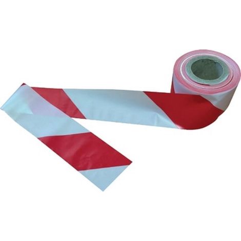 JAR cinta señalizacion roja/blanca 70mmx200m galga 200 , 0ROLLO