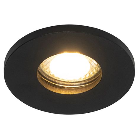QAZQA Foco empotrado moderno para baño negro - Shed