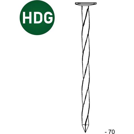 Pointe en Vrac Tête Plate Carré Torsadé (Ct) Galvanisée à Chaud (Hdg) - 3.1x70 mm - 5 kg - D-Work (1/5)
