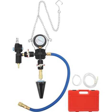 Kit d'outils de recharge de liquide de refroidissement, échelle de jauge précise 90psi, tuyau Flexible, testeur de pression de radiateur universel pour véhicules (1/5)