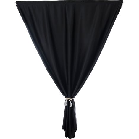 Cortinas opacas autoadhesivas, barra no incluida, aptas para dormitorios y salas de estar, 1 x 2 metros (negras, una sola hoja). (1/5)