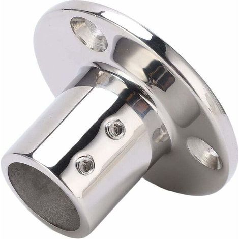 Base redonda para pasamanos, herrajes de acero inoxidable 316 resistentes a la corrosión para tubos de 25 mm/1 pulgada (90°). (1/4)