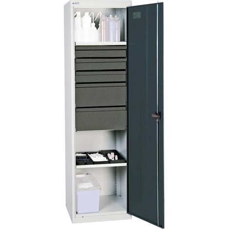 Stumpf Werkzeug- und Materialschrank 3000, RAL 7035/7016, 5 Schubladen, 2 Wannen (1/5)