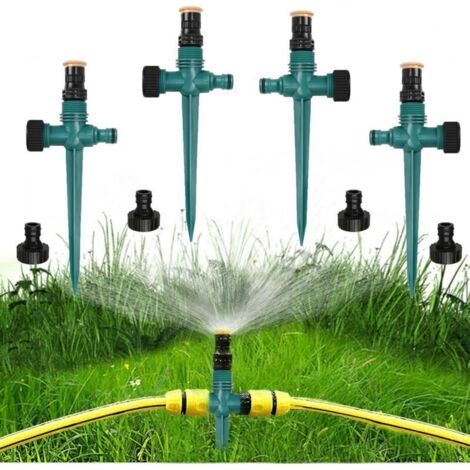 Arroseur de Jardin,4 Pièces Arroseur Automatique 360° Rotatif,Arroseur de Pelouse,Pulvérisateur D'Irrigation Réglable pour Jardin Pelouse Plantes Légumes Fleurs Cour Pastorale (Green) (1/5)