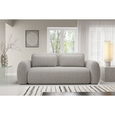 Sofa 3-Sitzer mit Schlaffunktion GASTON in Stoff Puente Sandgrau (1/5)