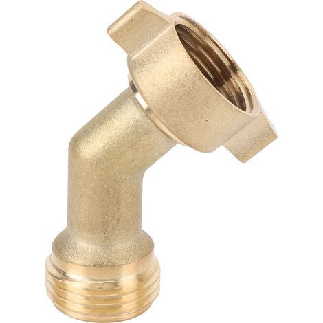 Ortviai Raccord Coudé 45° pour Tuyau d’Arrosage – Laiton Massif, Filetage 3/4 pouce – Pour Camping-Car, Caravane, Bateau (1/5)