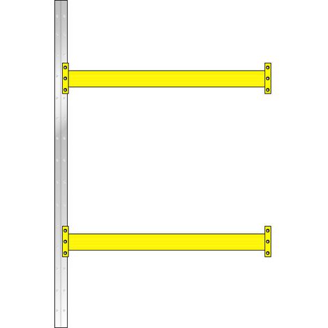 BRB Anbauregal zu Palettenregal, 2 Paar Tragbalken, BxTxH 1885x1100x3 mm, Fachlast 2400 kg/Tragbalkenpaar, Stecksystem, erweiterbar (1/3)