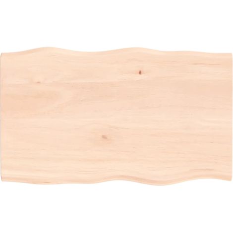 Dessus de table, Plateau De Table bois chêne massif non traité bordure assortie LKF28781 (1/4)