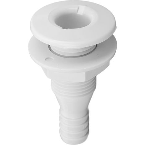 Raccord traversant droit 5/8in ABS résistant aux chocs, connecteur tuyau blanc pour bateaux et marine, accessoire coque robuste (1/5)