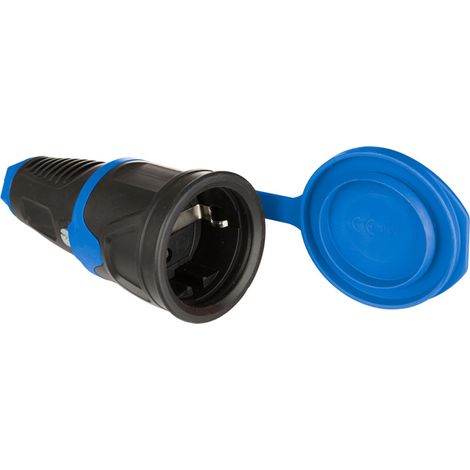 Base pneumatique en caoutchouc avec couvercle 16A 250V T/TL IP54 4,8mm Noir - Solera 57 (1/2)