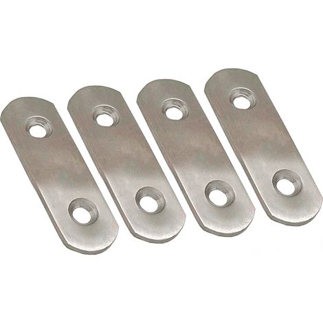 Rechte Platte für Union Plc14, Edelstahl, 40 x 16 x 1,5 mm. 4 Stück