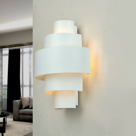 Edle Designer Wohnlampe Aluminium E14 in Weiß CAMILLO (1/5)