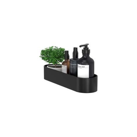 Étagère de douche sans perçage, panier de douche, organisateur sans clous, auto-adhésif, en aluminium spatial, sans dommage, fixation murale, finition tapis pour salle de bain et cuisine.-Crezuo