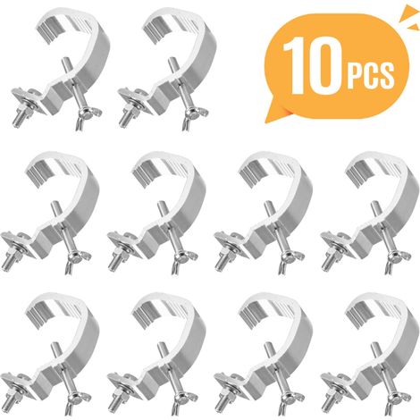 Lot de 10 pinces aluminium éclairage scène, capacité 20 kg, bouton réglable