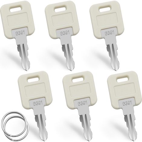 Lot de 6 clés de rechange G391 pour camping-car, en acier inoxydable avec 2 porte-clés – Clé universelle pour remorque, verrous de rangement, compatible avec serrure de porte standard (1/5)