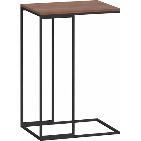 Table d'appoint en forme de C 40 x 30 x 59 cm bois d'ingénierie noir et fer DEC040288 (1/5)