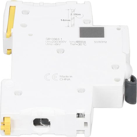 Miniatur-1P-Leistungsschalter, Fehlerstrom-Trennschalter, DIN-Schienenmontage, 230 V/400 V, 10 A, IC65N C10A (1/5)