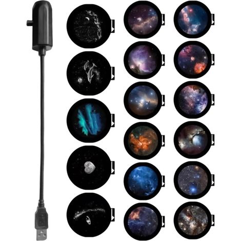 Projecteur de ciel étoilé, idéal pour les chambres, lampe USB de la série astronomique, 17 films intégrés (1/5)