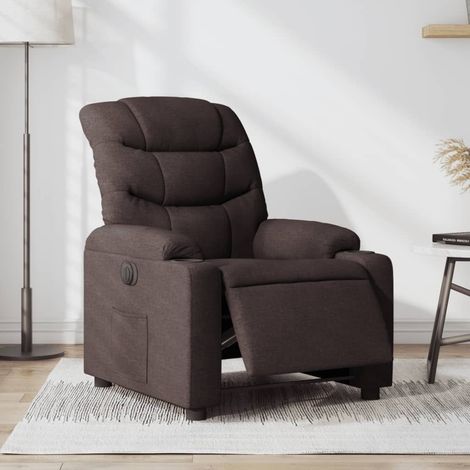 Fauteuil inclinable électrique-Chaise de relaxation-Fauteuil Relax Marron foncé Tissu 843575 (1/5)