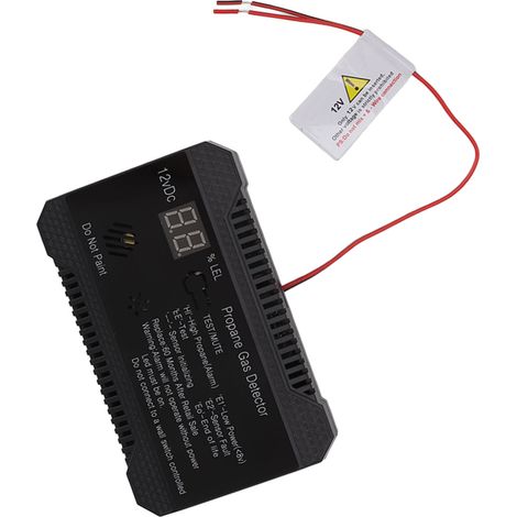 Rilevatore di gas propano per camper, allarme potente da 85 dB, con sensore certificato UL, nero (1/5)